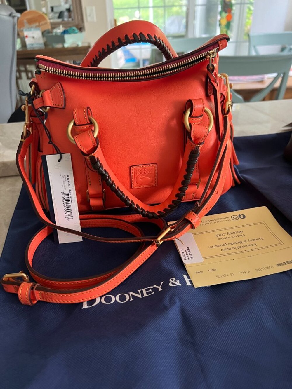 NWT Dooney & Bourke Florentine Salmon Micro Satchel - Rare Color!